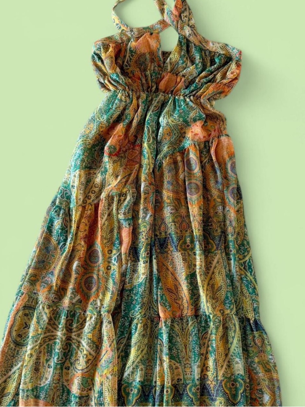 Zara Teal & Orange Paisley Dress